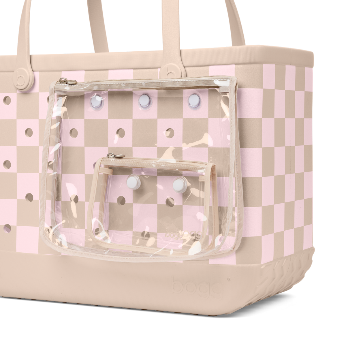 Original Bogg Bag - Checkered Linen/ Pink Marshmallow - Bright Pack